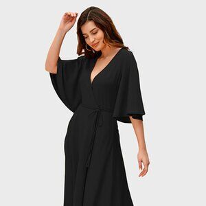 ✨ eShakti Flutter Sleeve Cotton Jersey Wrap Dress (Style CL0091105) ✨